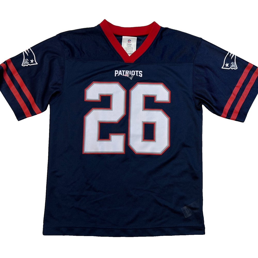NFL Apparel Boys Jersey Sony Michel New England Patriots 26 Blue/Red, Sz XL